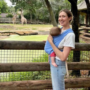 Mandy Pollard babywearing her child