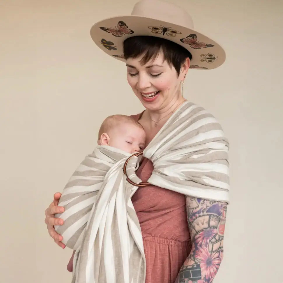 How to put on a ring sling baby carrier shop