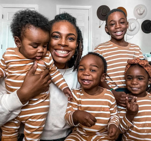 Mother with her four kids
