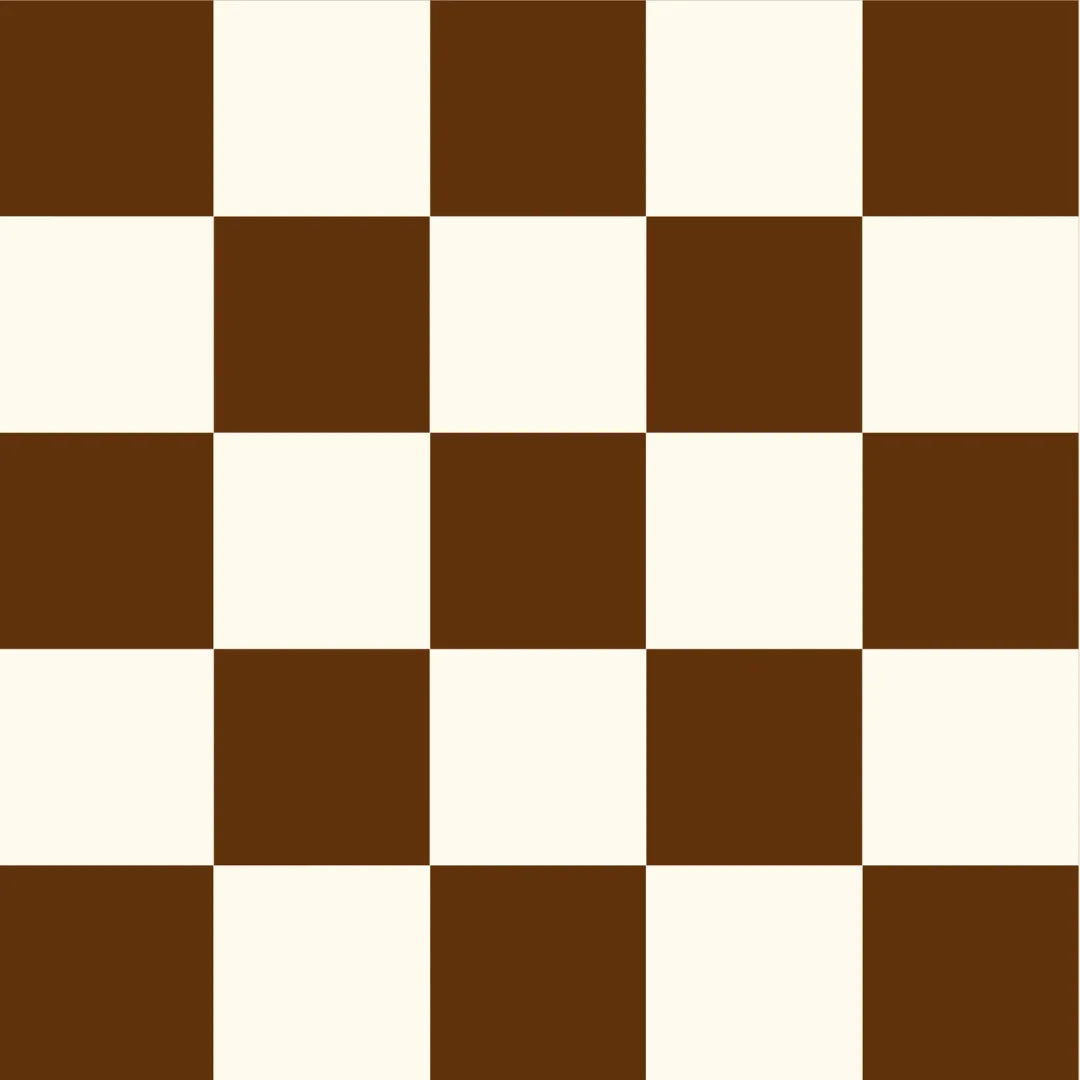 An espresso brown and cream checkerboard pattern.