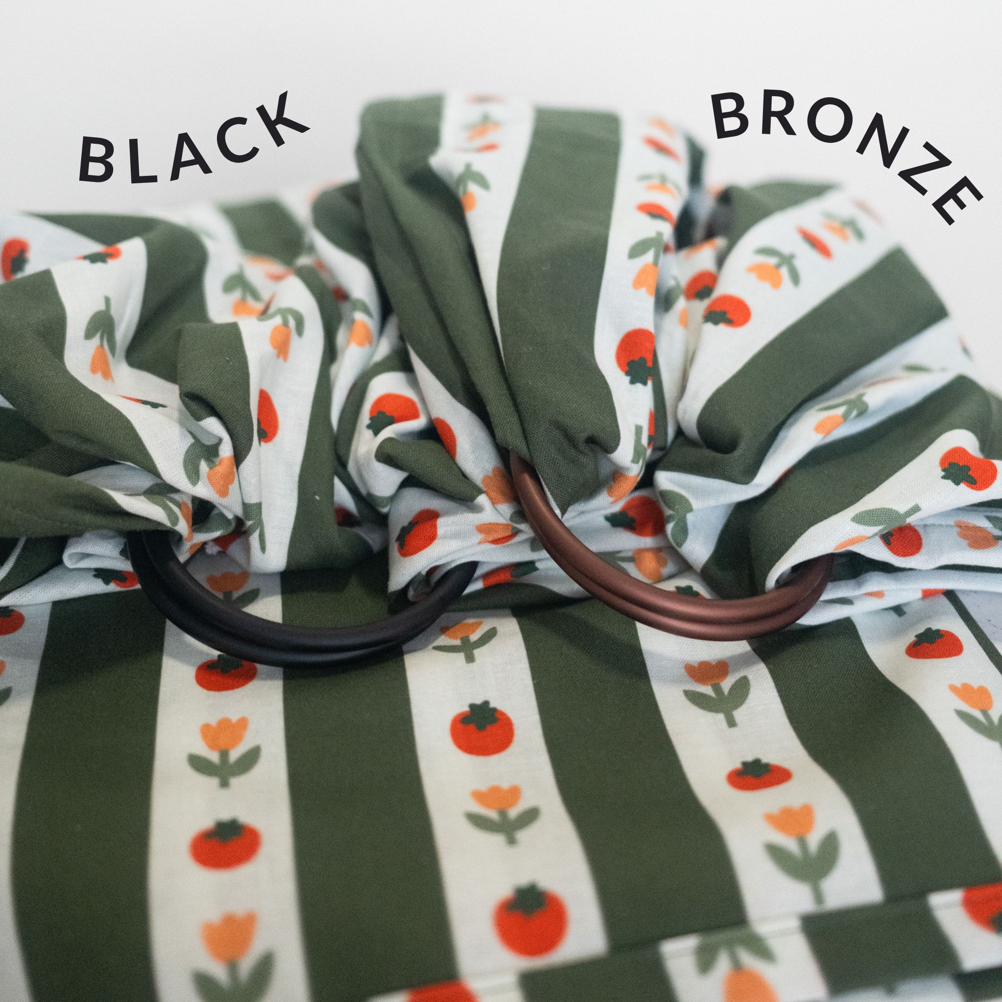 hope&plum Medley ring sling black and bronze ring hardware color options