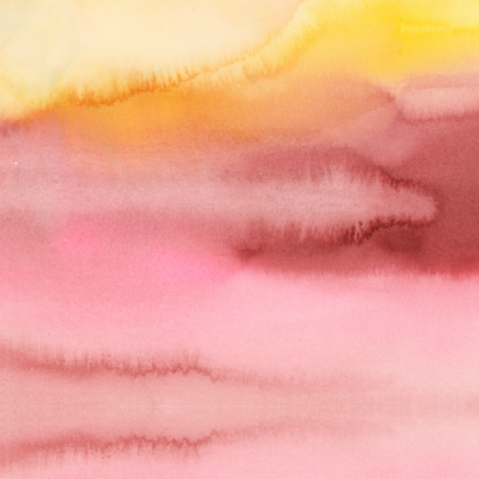  a watercolor-inspired pink, peach, and yellow gradient fabric.
